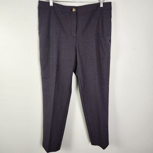 NWT J. Jill Blue And Burgundy Plaid Mid Rise Straight‎ Leg Ankle Pants (12) #696